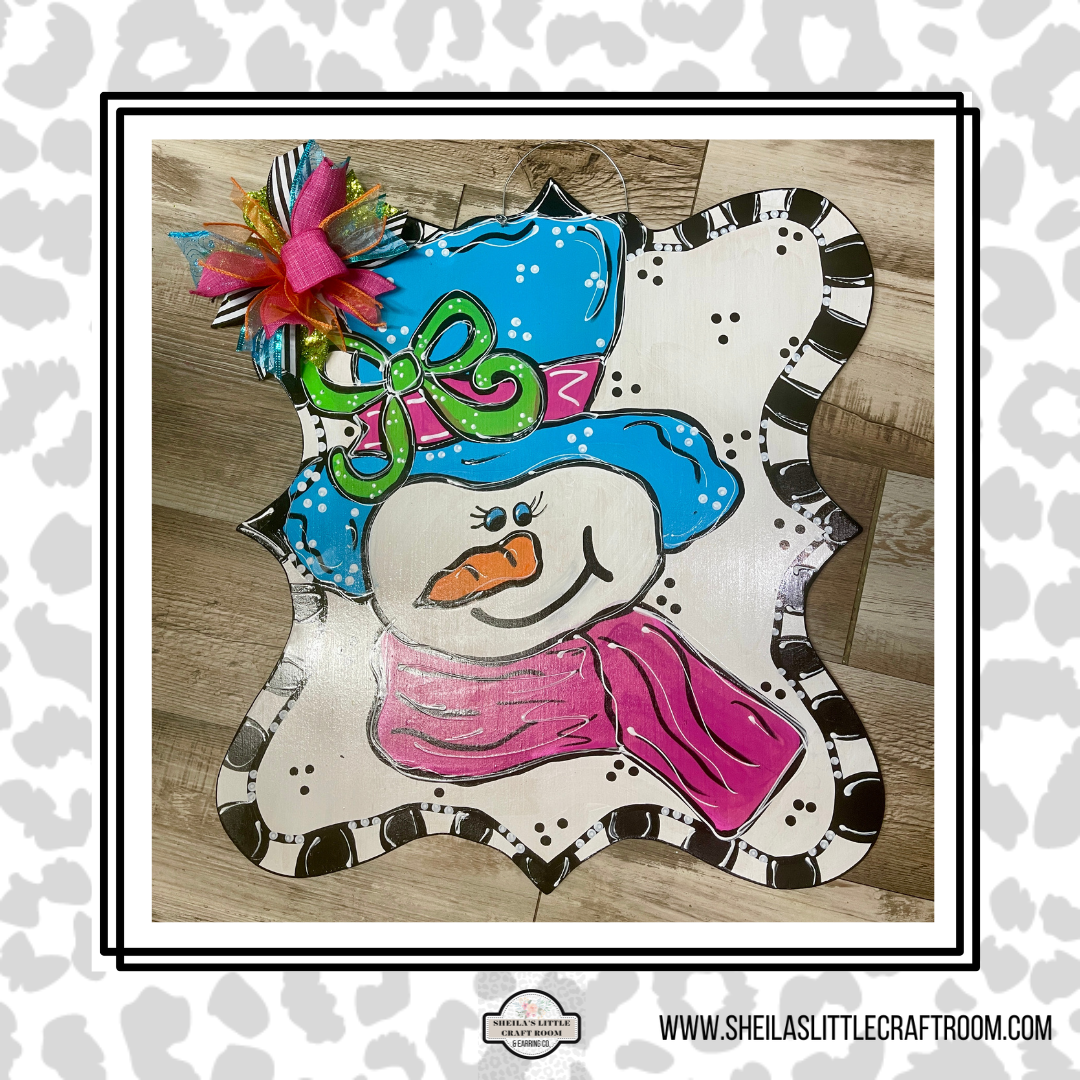 SNOWMAN WITH PINK SCARF