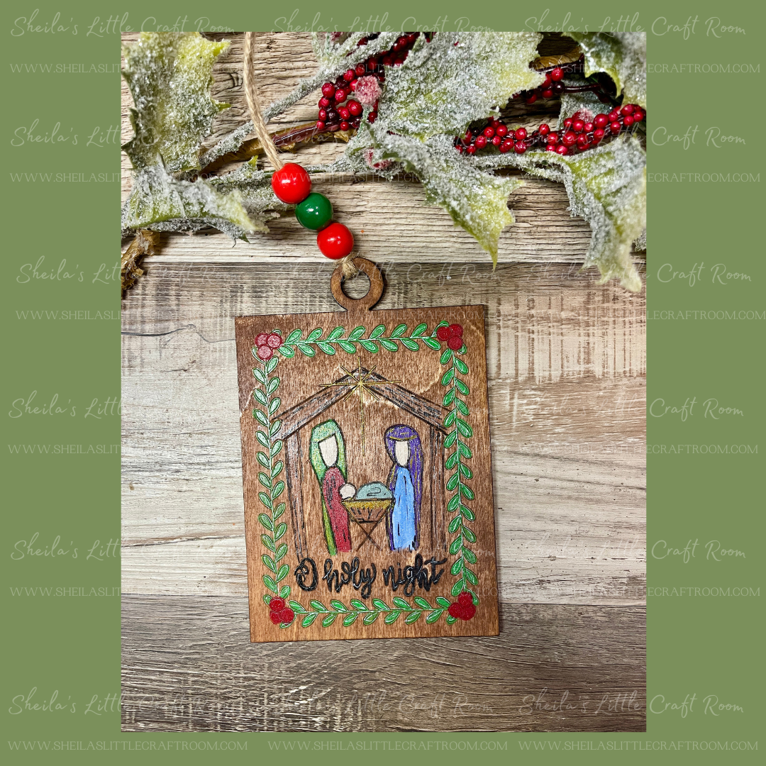 OH HOLY NIGHT MARY & JOSEPH ORNAMENT