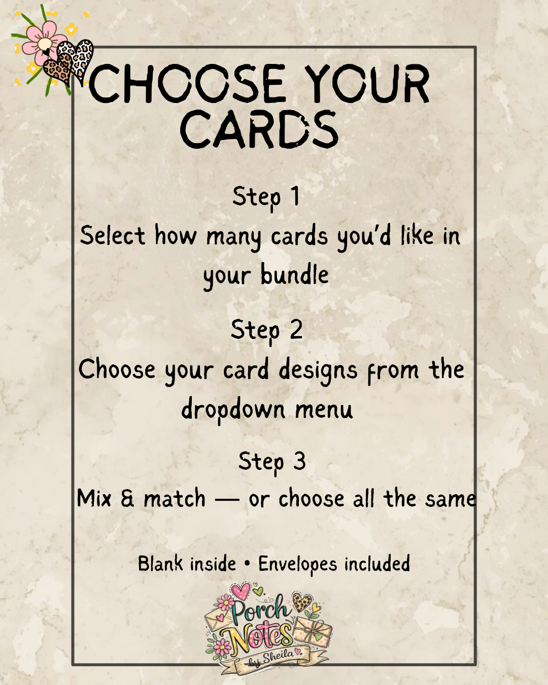 FAITH FOLDED NOTECARD SET - BUILD YOUR OWN - 6 CARDS