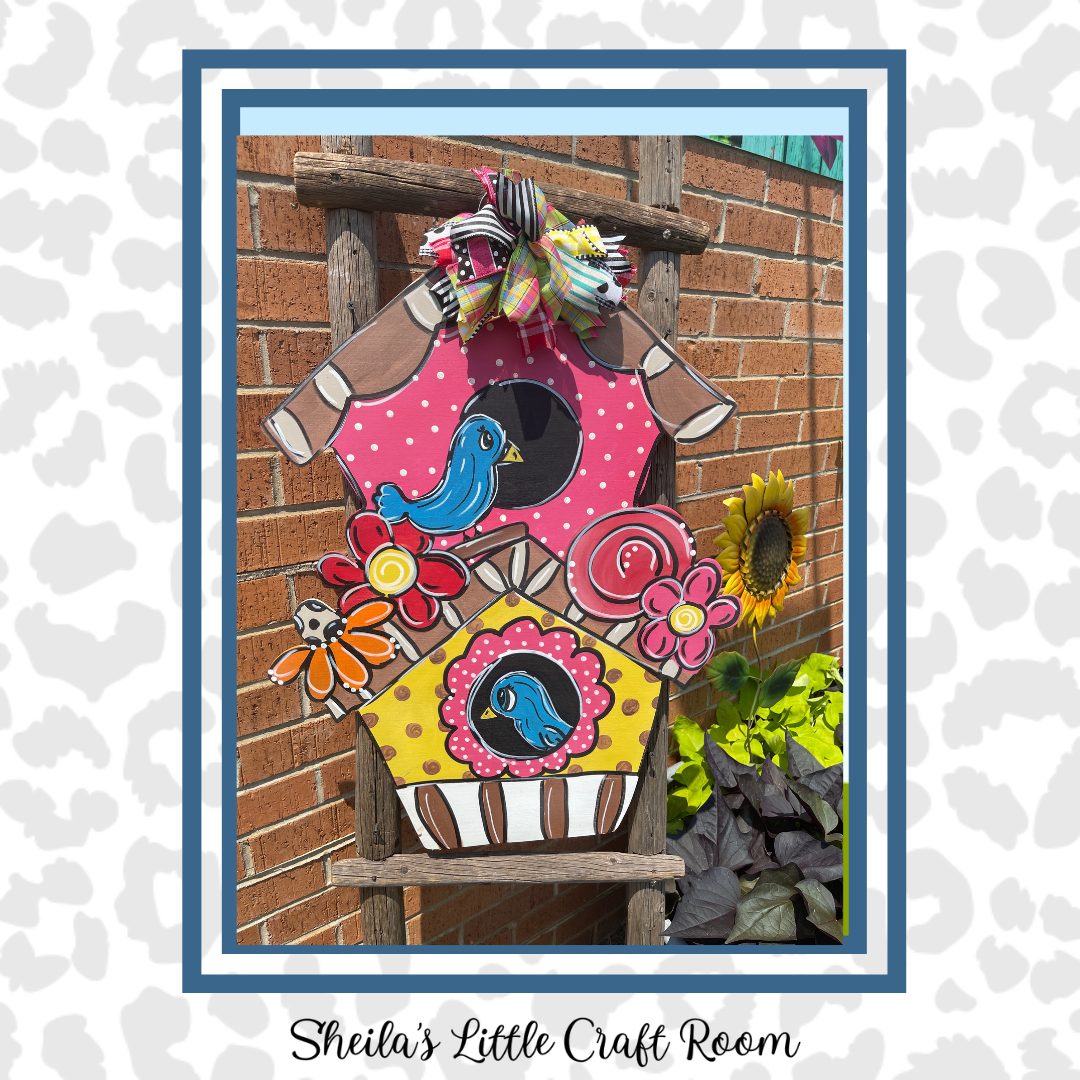 DOUBLE DECKER BIRD HOUSE - SUMMER COLORS