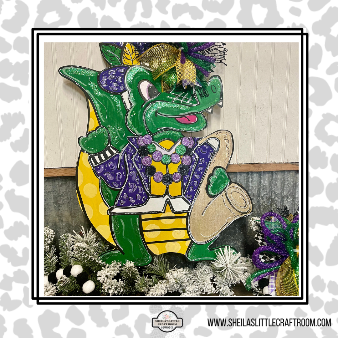 Mardi Gras - Alligator Playing Saxophone