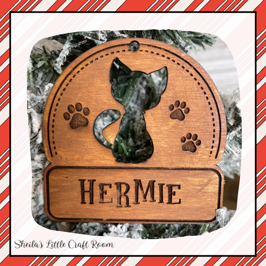 Cat Ornament w/ Name