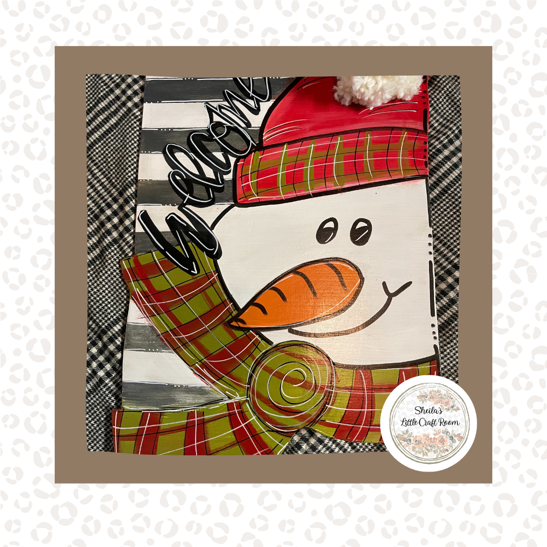 Welcome Snowman with Pom Pom