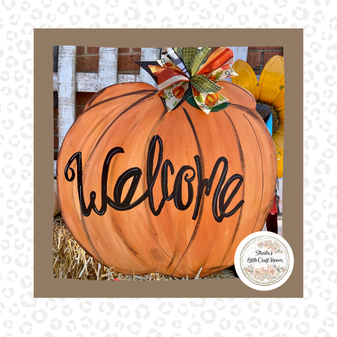 Welcome Pumpkin Door Hanger