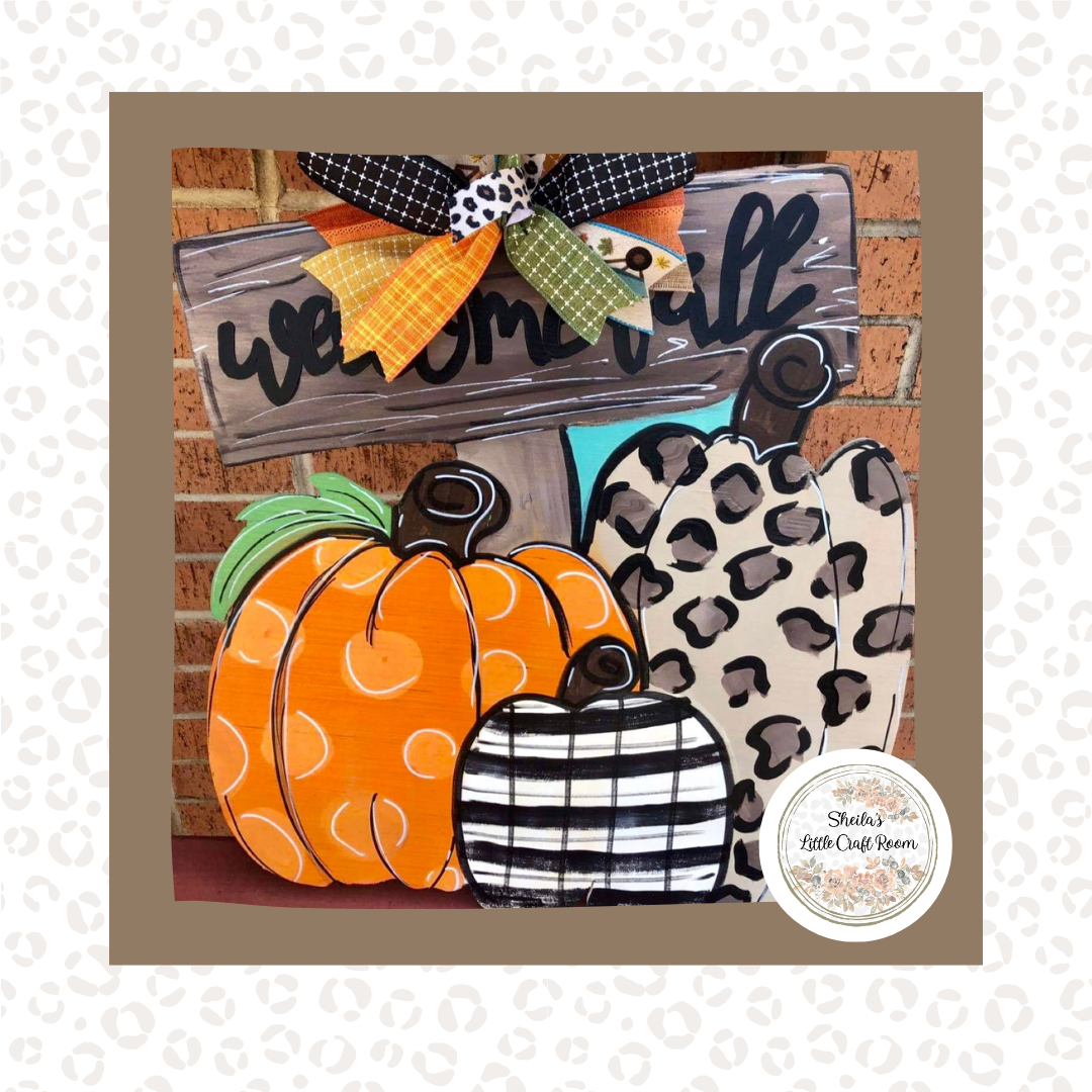 Welcome Fall with 3 Pumpkins