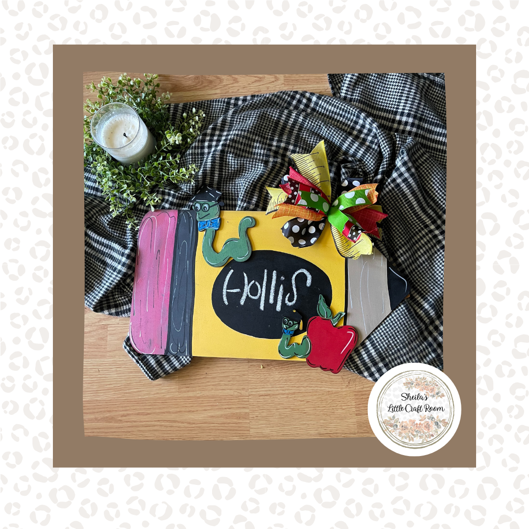 Pencil with Book Work and Apple (3D)