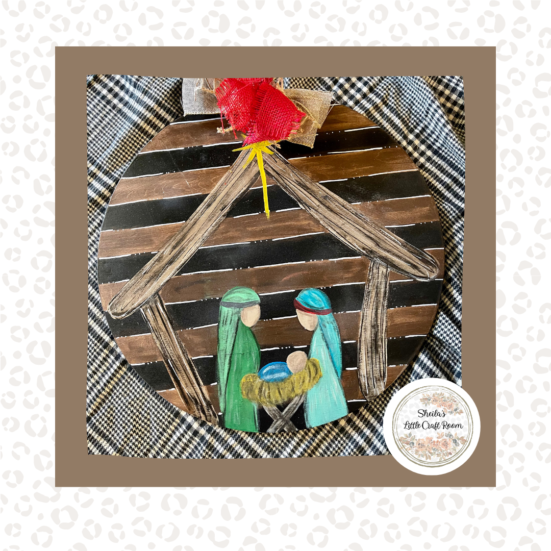 Manger with stained and Black Background