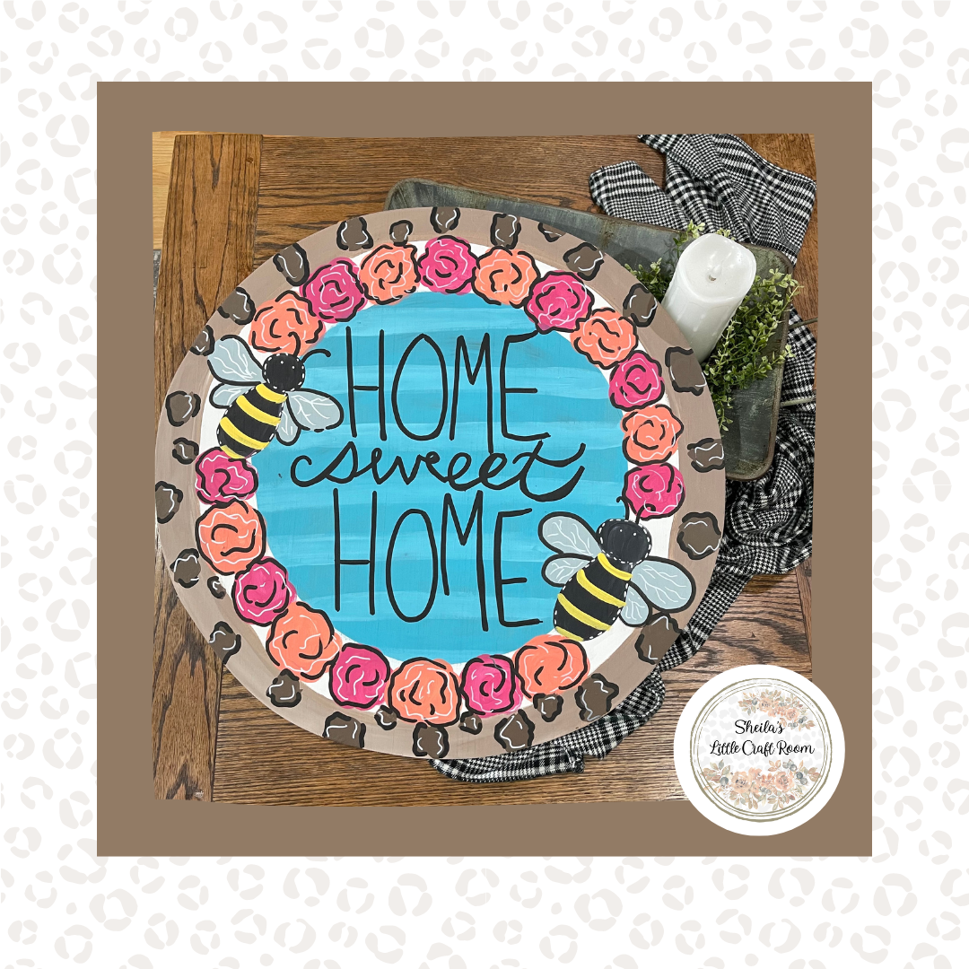 Home Sweet Home with Leopard and Blue