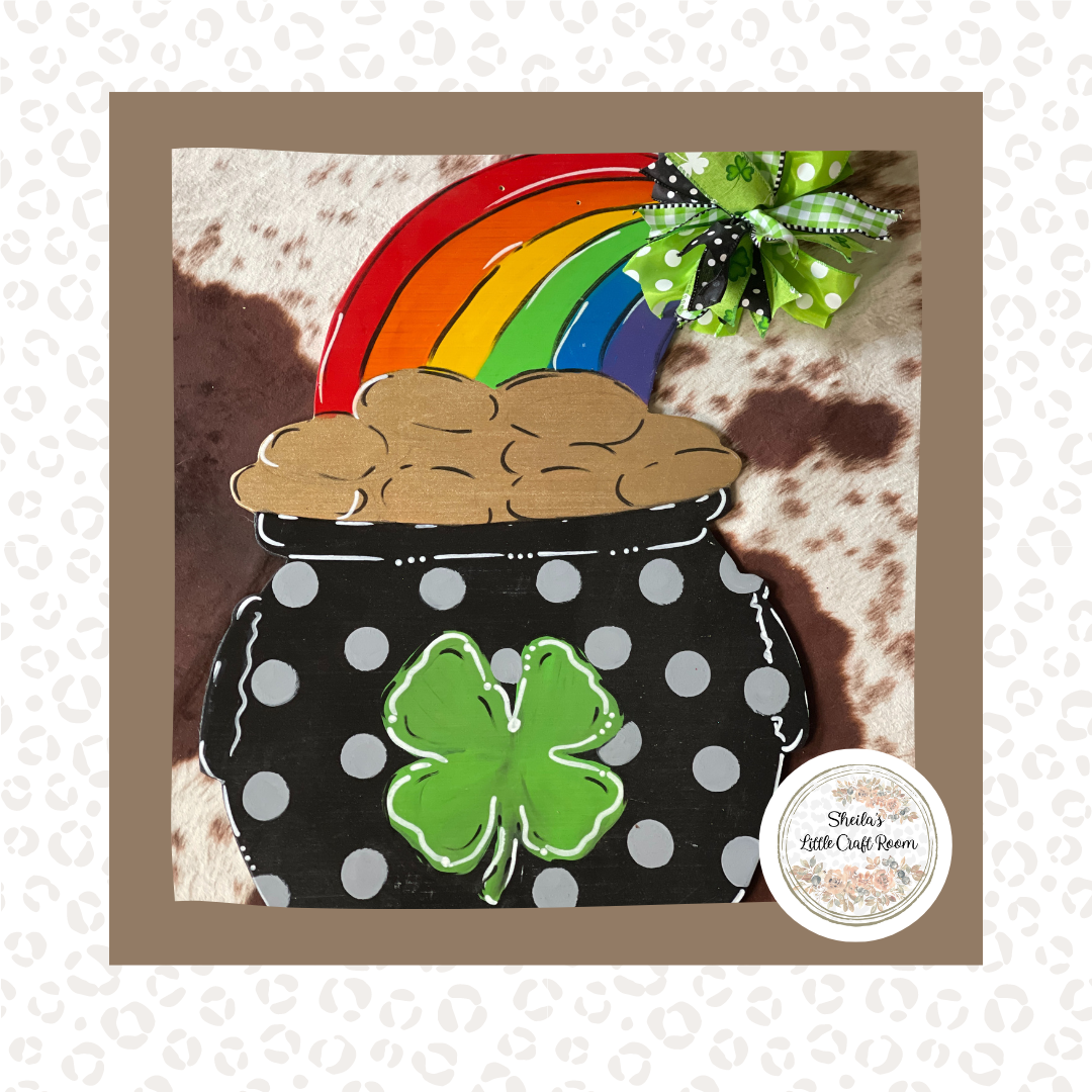 St Patrick's Pot of Gold Door Hanger