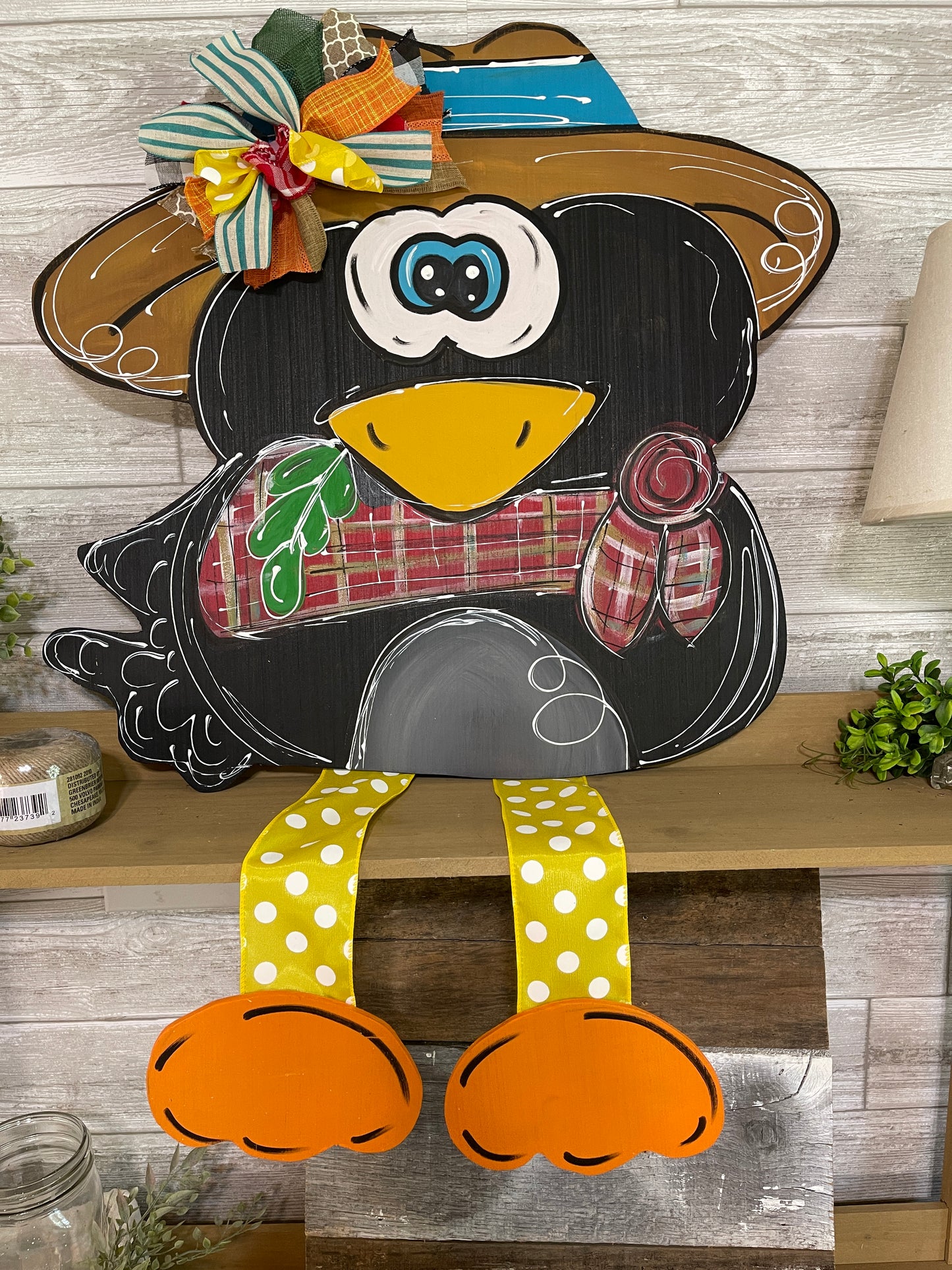 MR CROW WITH RIBBON LEGS