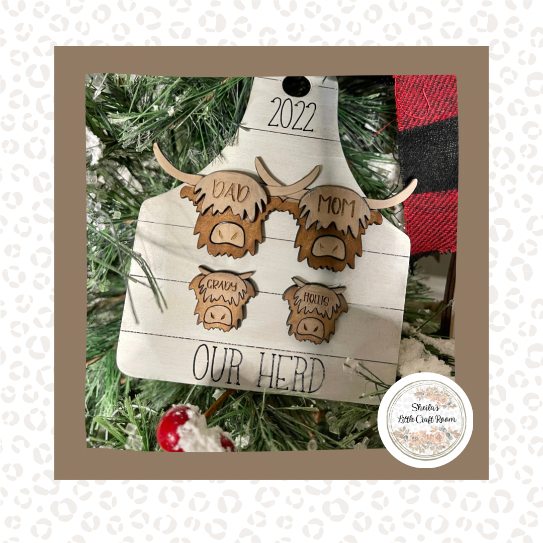 Personalized Highland Cow Ornament