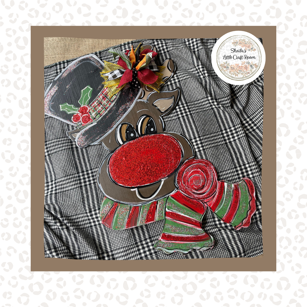 Reindeer w/Top Hat & Glitter Nose