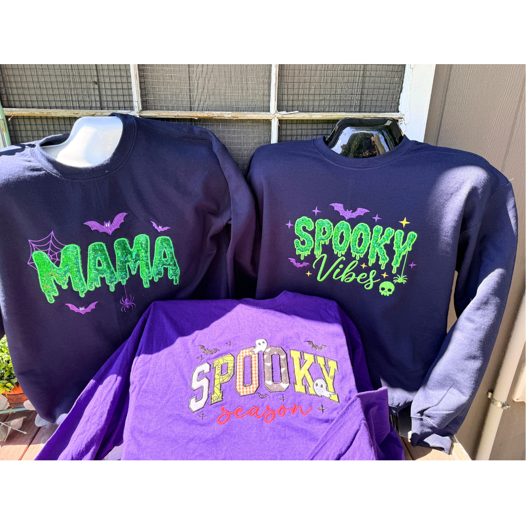 EMBROIDERY HOLIDAY TEE - SPOOKY VIBES