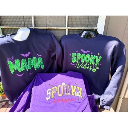 EMBROIDERY HOLIDAY TEE - SPOOKY VIBES