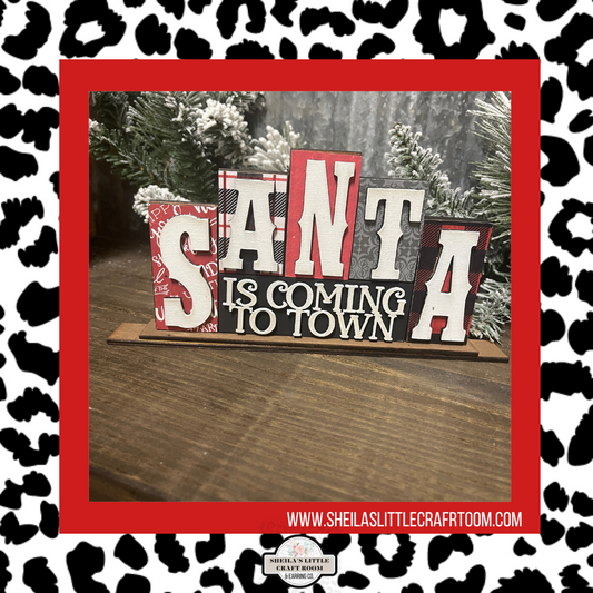 SANTA IS COING TO TOWN -  WORD BLOCK