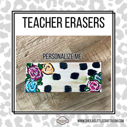 TEACHER ERASER - DALMATION SPOTS WITH FLOWERS
