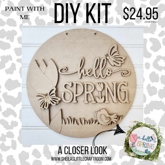 MARCH DIY PAINT KITS - ROUND HELLO SPRING