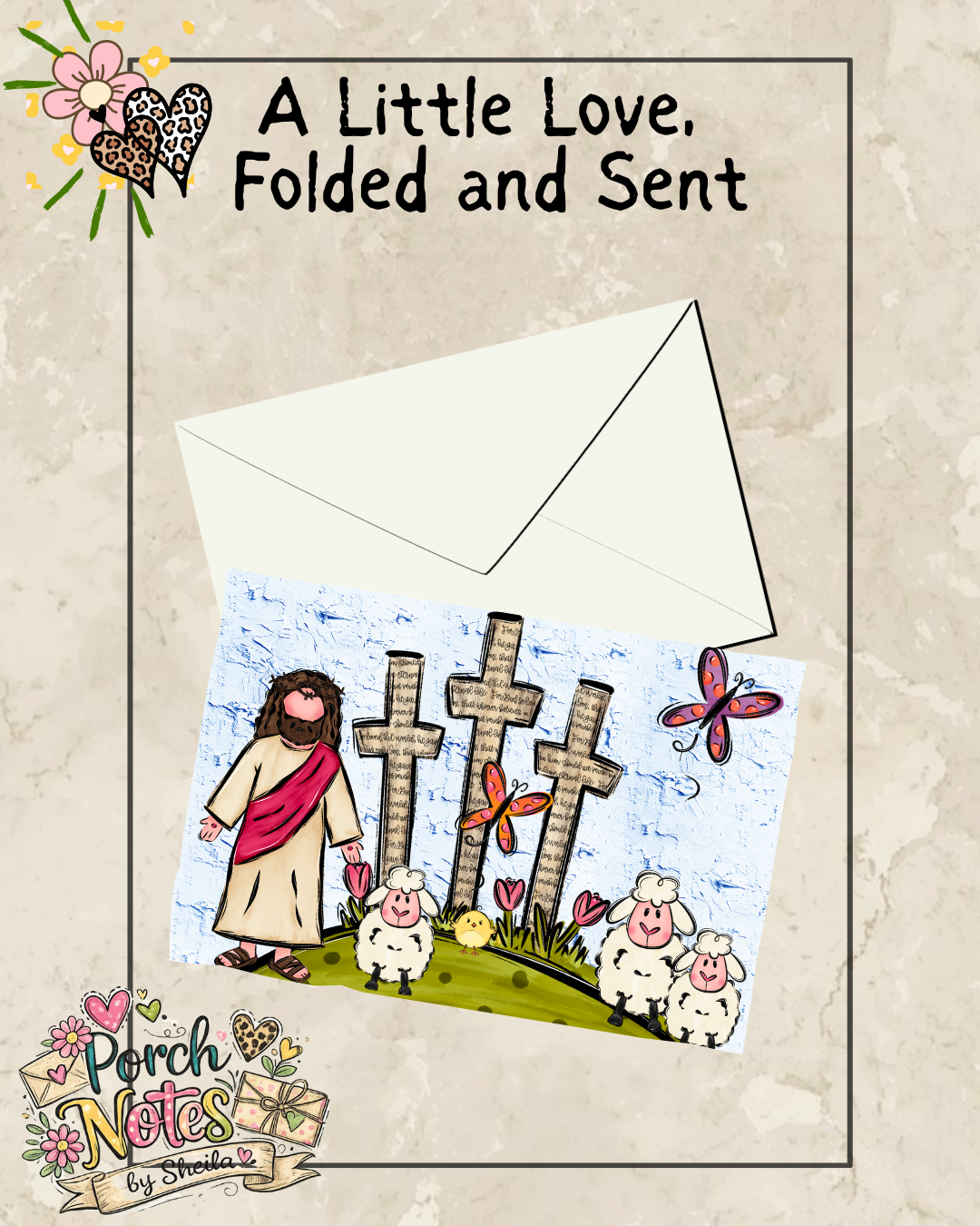 HOPE AT THE CROSS- FAITH FOLDED NOTECARD( PRINTED AND MAILED)