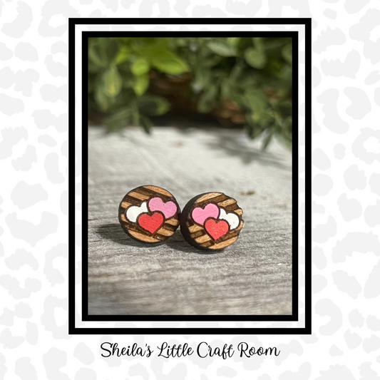 HEART STUDS WITH STRIPES
