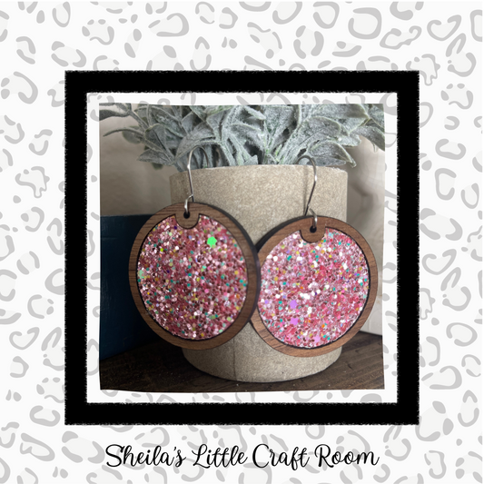 SPRING VIBE CIRCLE WITH CHUNKY PINK GLITTER FABRIC INLAY