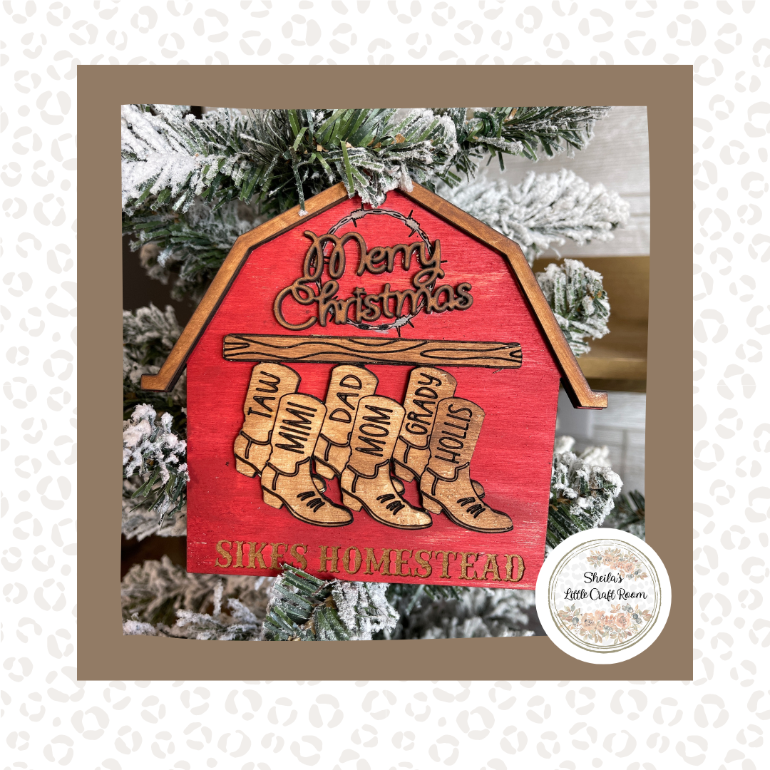 Barns and Boots -Personalized Ornament
