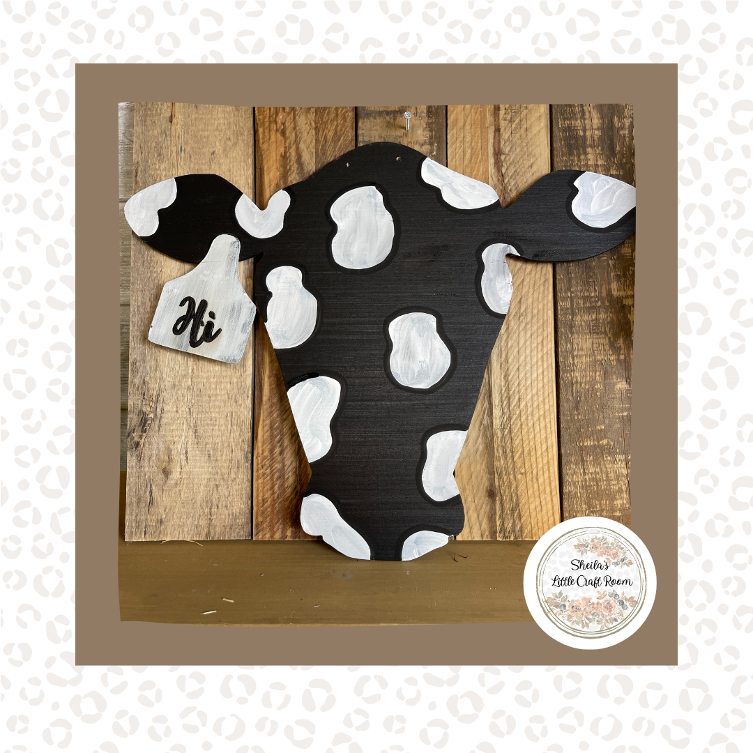 BLACK COW WITH WHITE SPOTS / HI TAG