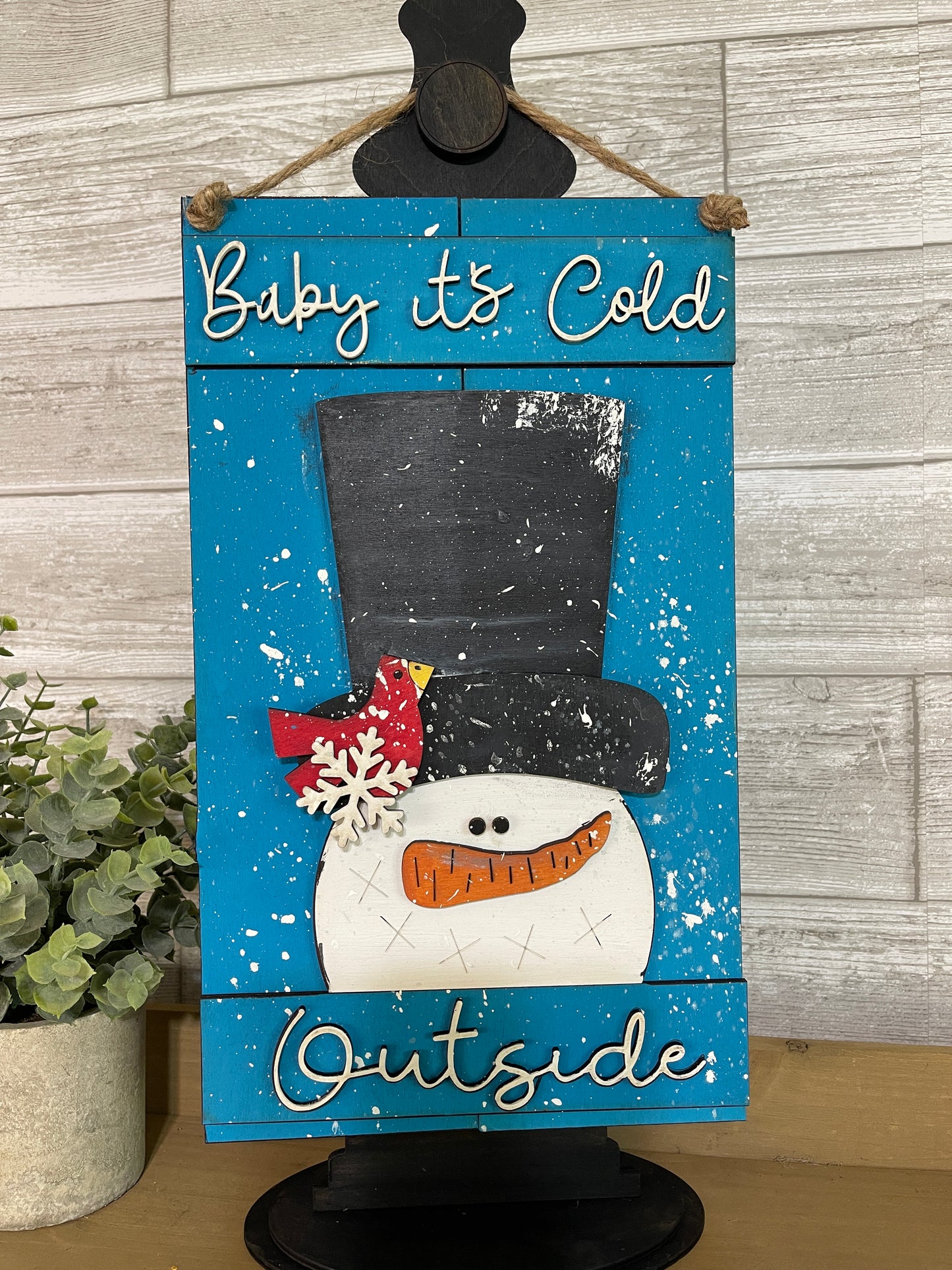 SNOWMAN SIGN  - (STAND SOLD SEPERATELY)
