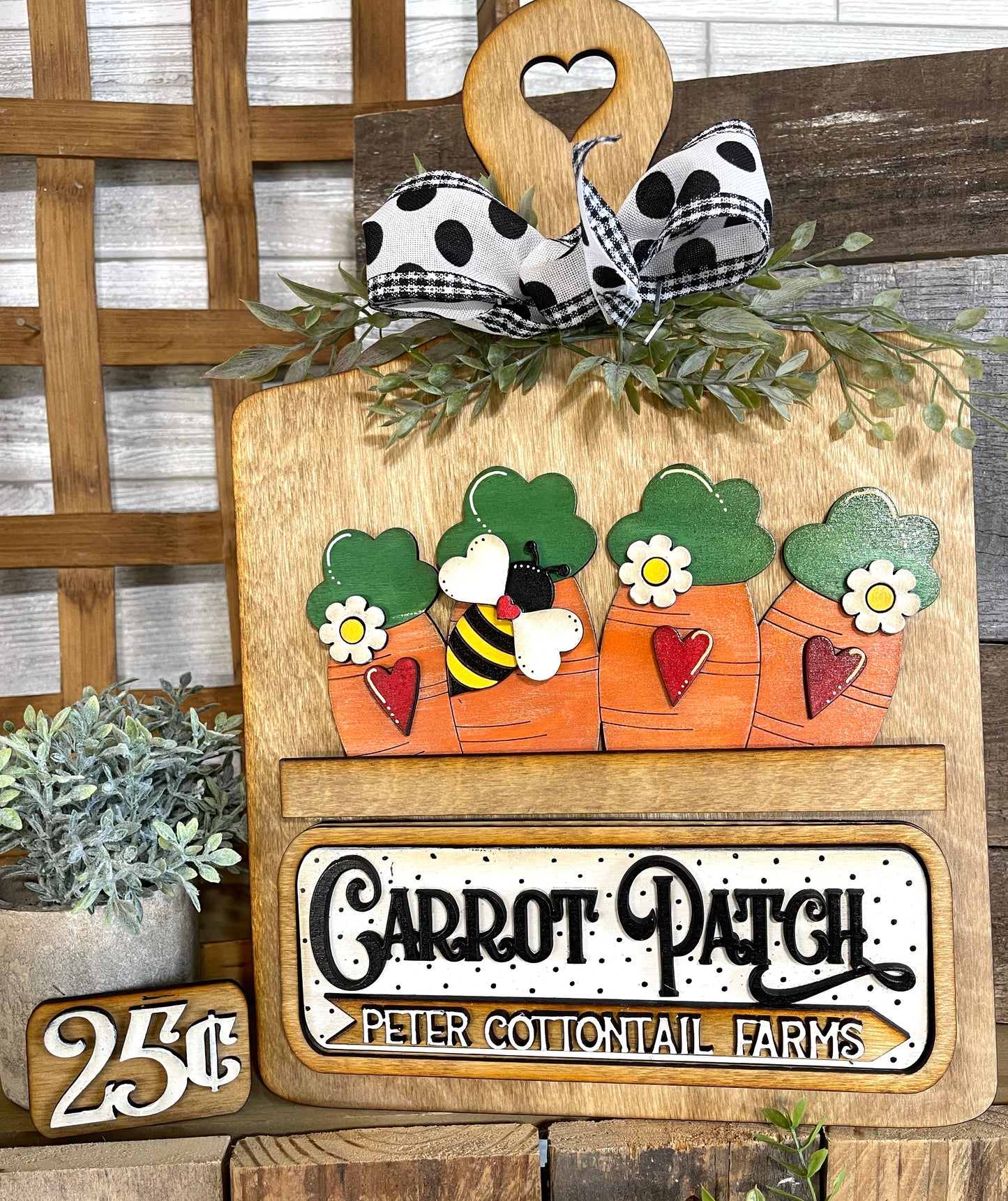 CUTTING BOARD ADD ON INSERTS - CARROTT PATCH ( BOARD SOLD SEPARATELY )