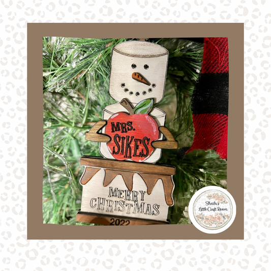 Personalized S’mores Teacher Ornament